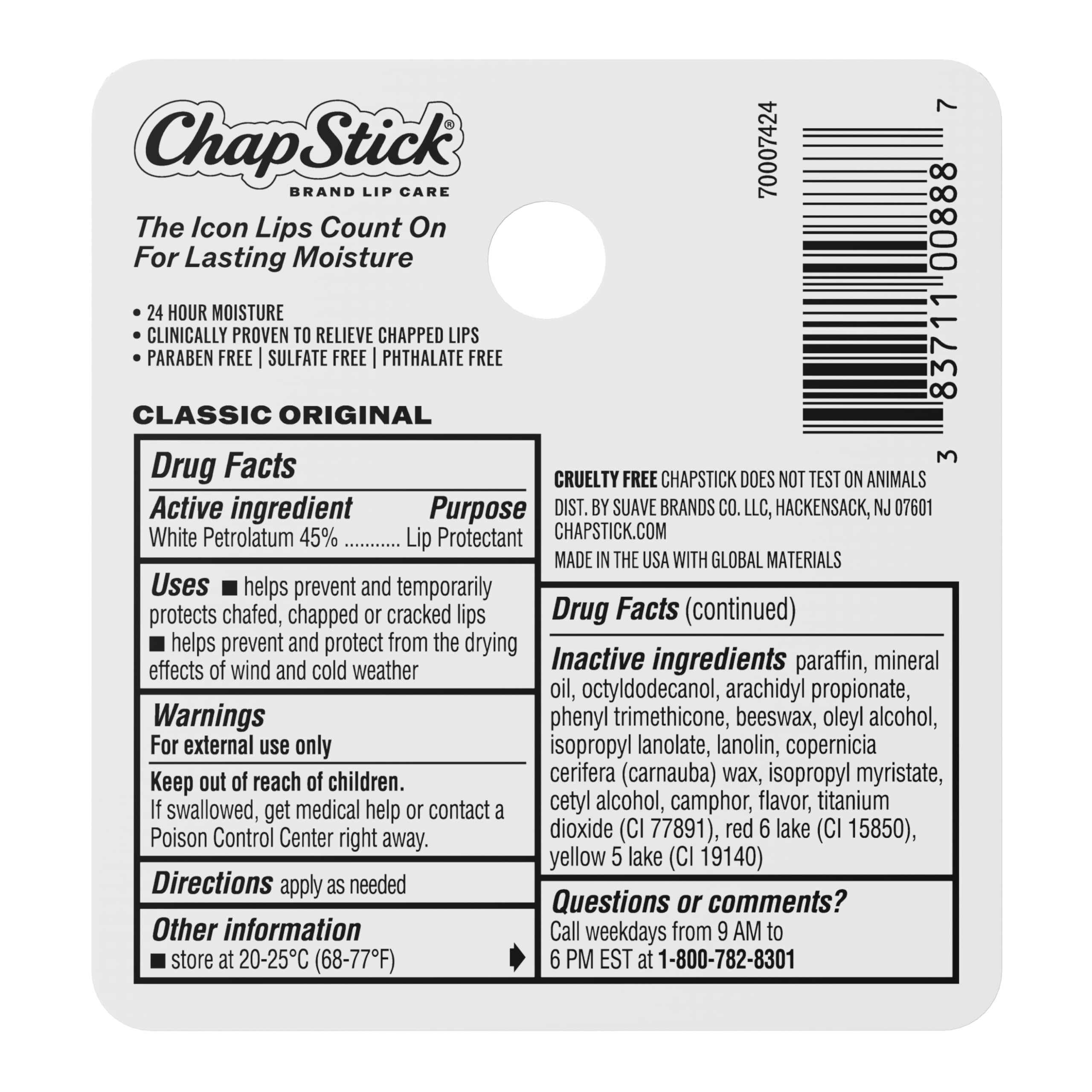 ChapStick beside a phone showing compact size for pocket and purse convenience
