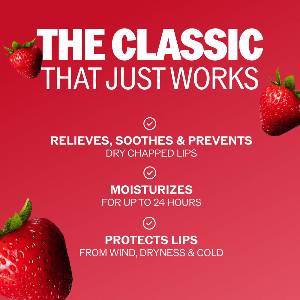Hand holding ChapStick brand tube to show portable size and convenience
