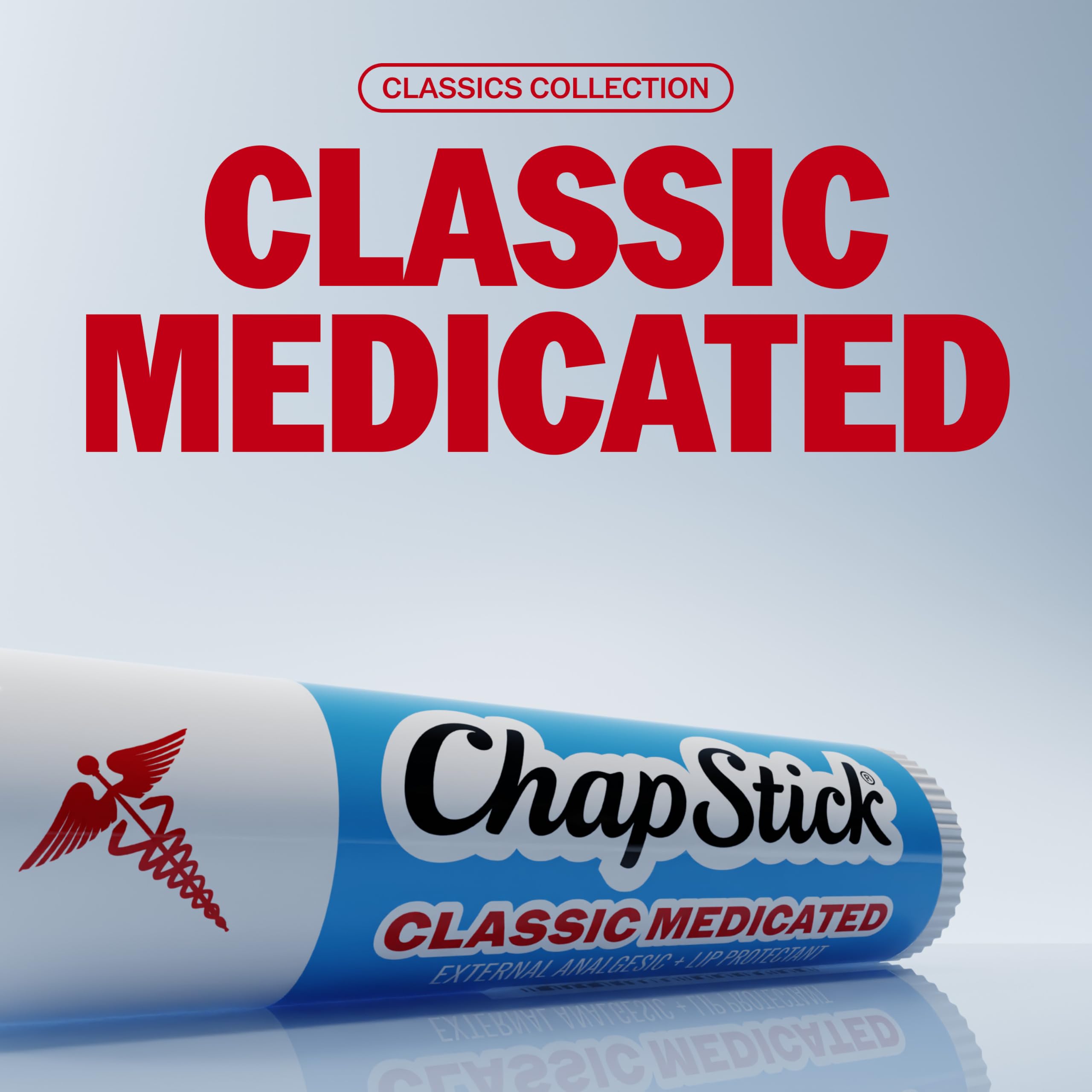 ChapStick medicated single stick close-up showing smooth glide benefit