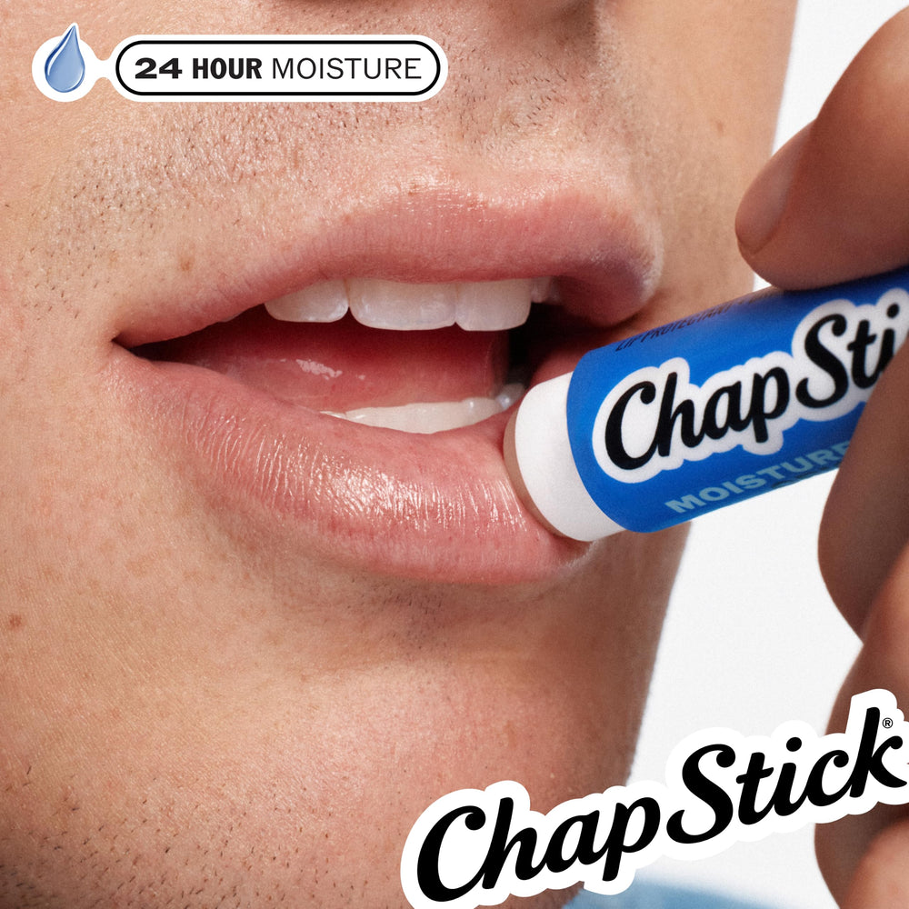 ChapStick stick opened to reveal balm tip for easy on-the-go use and comfort