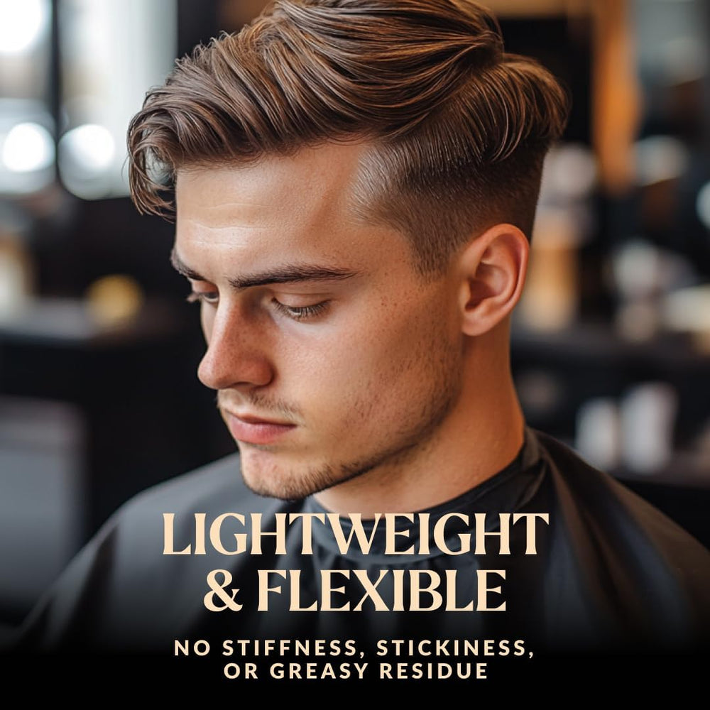 Charlemagne applied to hair close-up showing matte texture and volume
