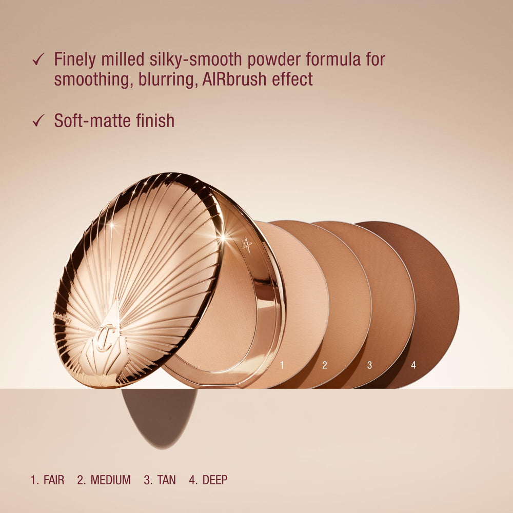 Charlotte Tilbury refill pan removed from compact highlighting sustainable refill benefit