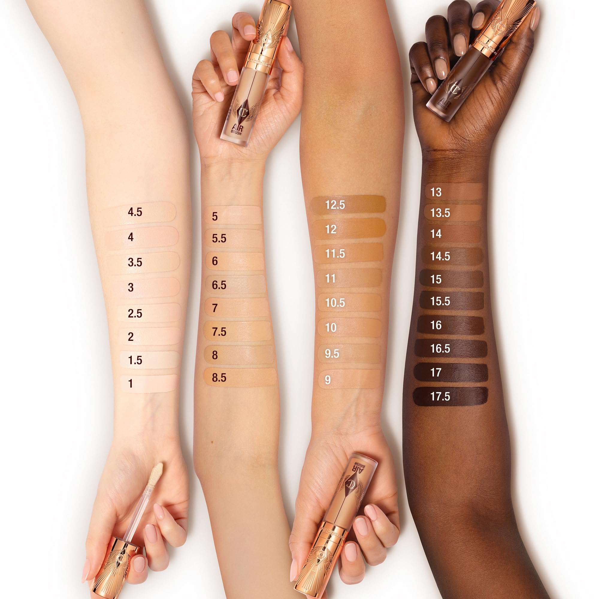Charlotte Tilbury before and after blurred blemishes and improved skin look