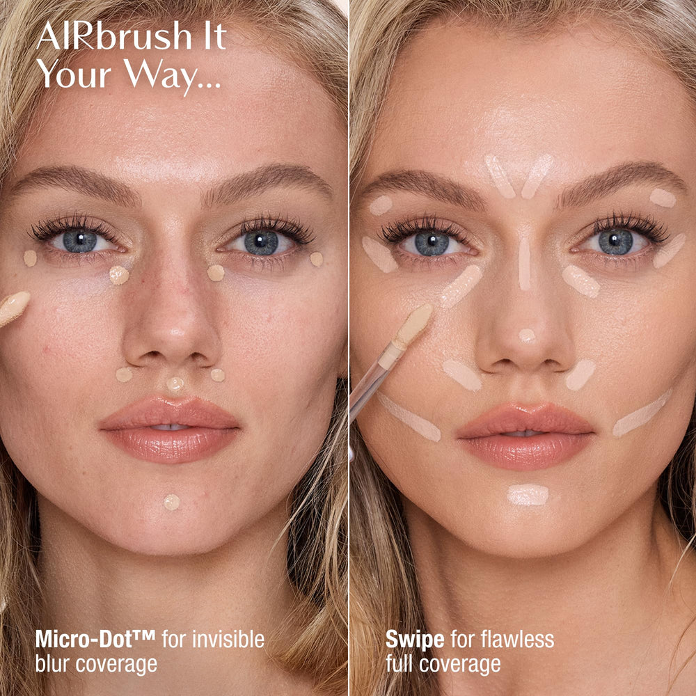 Charlotte Tilbury concealer texture swipe showing blendable, matte finish
