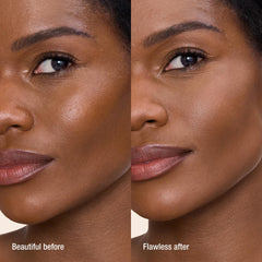 Charlotte Tilbury powder application with brush for seamless, airbrushed finish