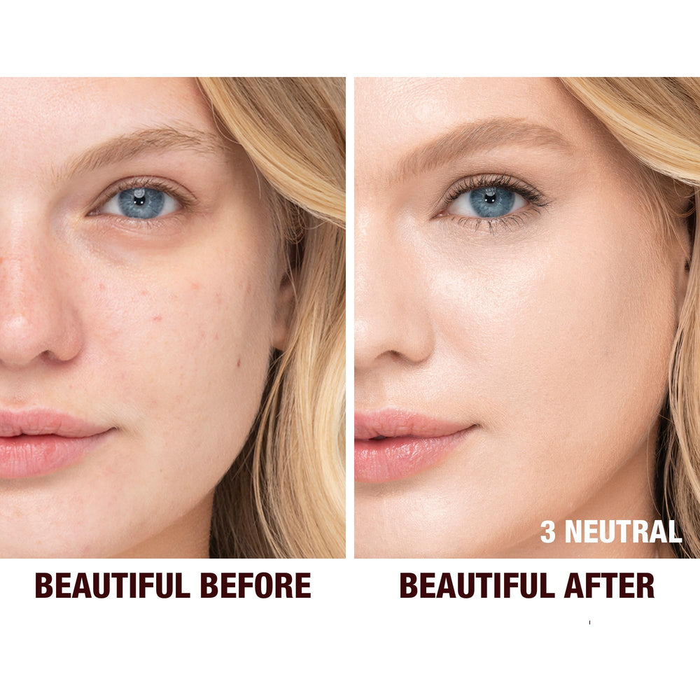 Charlotte Tilbury pump top dispenses foundation evenly for precise application