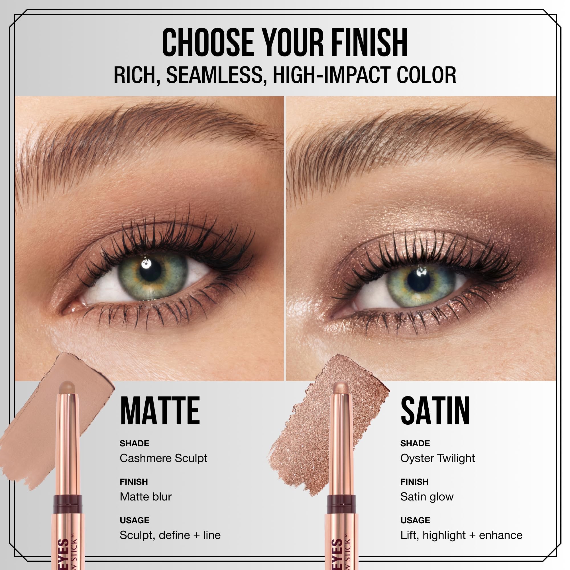 Charlotte Tilbury being blended with fingertip showing quick smudging and seamless finish