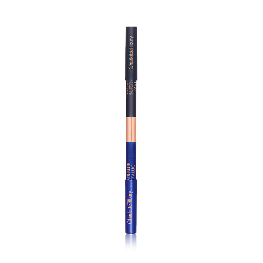 Charlotte Tilbury product next to packaging to show scale and travel-ready dual-ended design