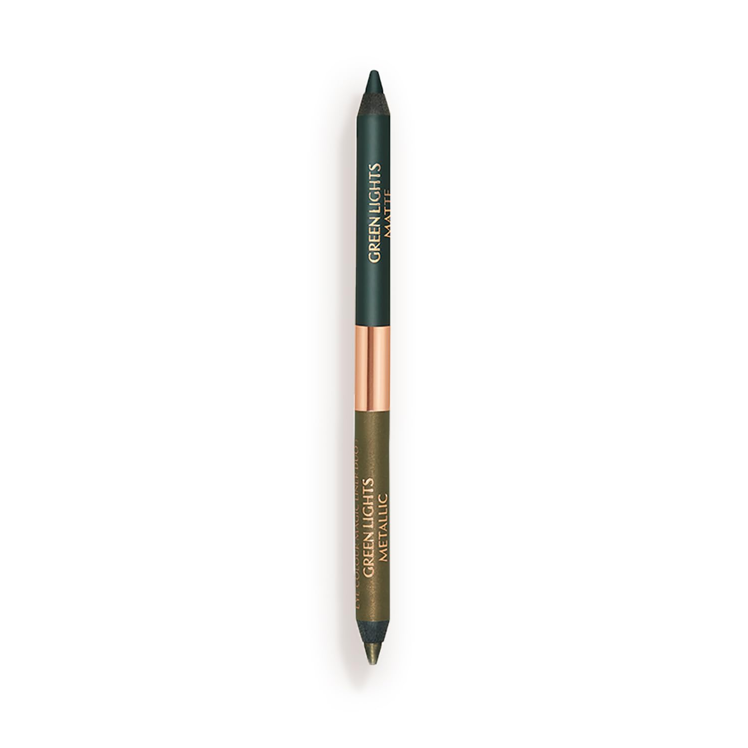 Charlotte Tilbury front view of dual-ended eyeliner showing compact packaging and convenience