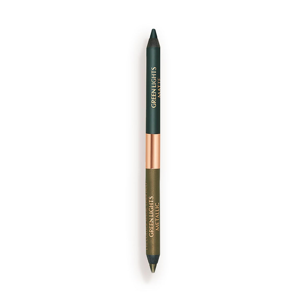 Charlotte Tilbury front view of dual-ended eyeliner showing compact packaging and convenience