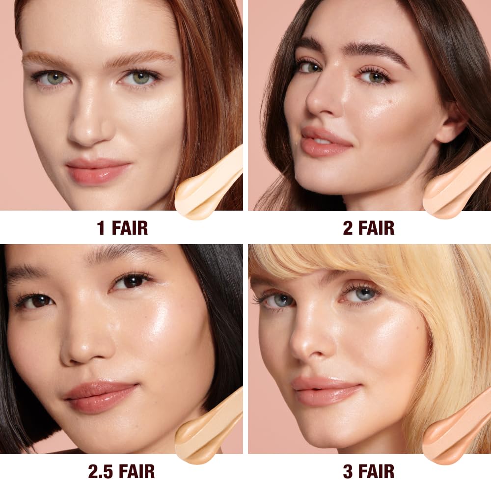 Charlotte Tilbury drop mixed into foundation in bowl, creates all-over dewy radiance
