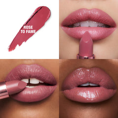 Charlotte Tilbury K.I.S.S.I.N.G bullet close-up highlighting creamy tip and smooth application benefit