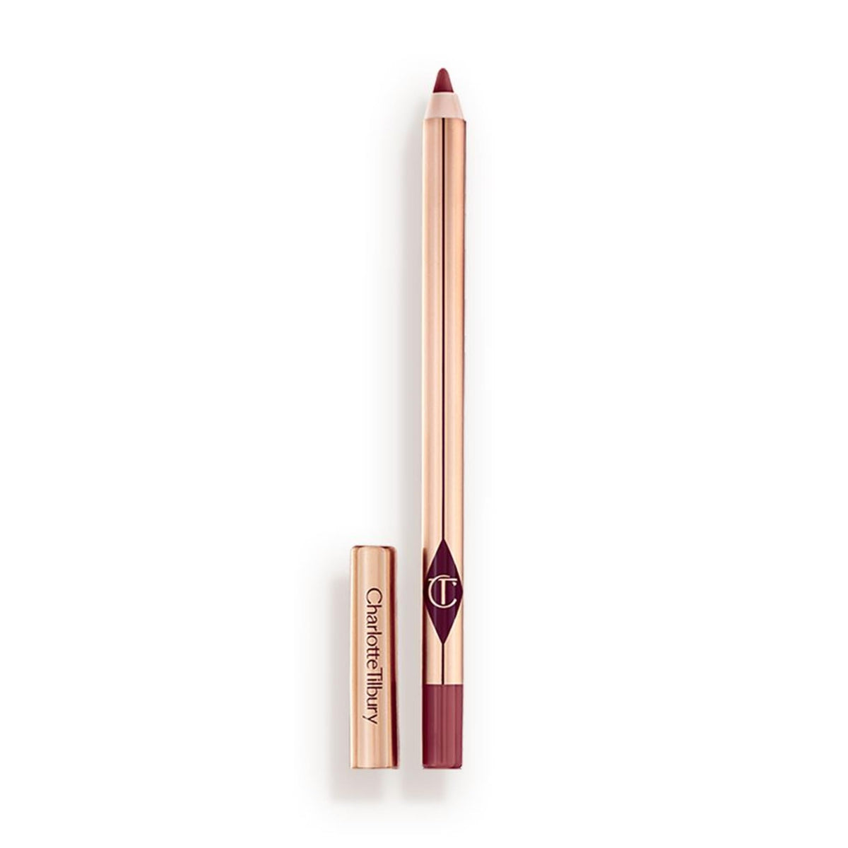 Charlotte Tilbury Lip Cheat pencil front view showing sleek design and benefit of precise definition