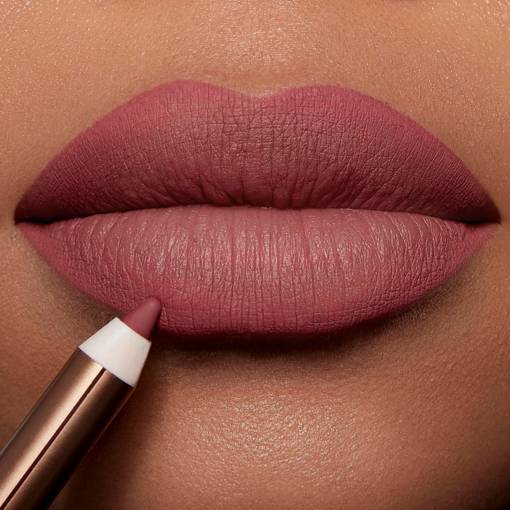 Charlotte Tilbury Lip Cheat texture close-up showing velvety finish and comfortable wear