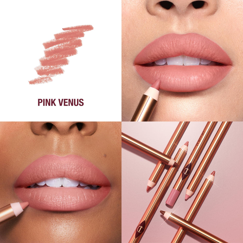 Charlotte Tilbury pencil tip close-up demonstrating precise point for accurate lip shaping