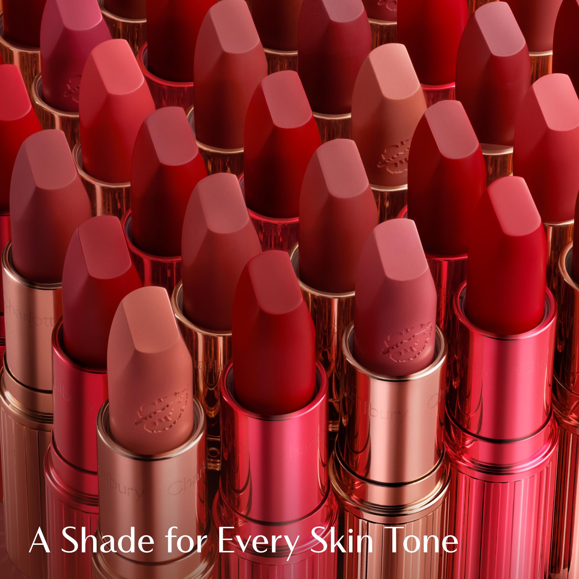 Charlotte Tilbury tube cap and logo detail conveying premium branding and quality