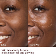 Charlotte Tilbury applying cream to cheek for smoother makeup finish