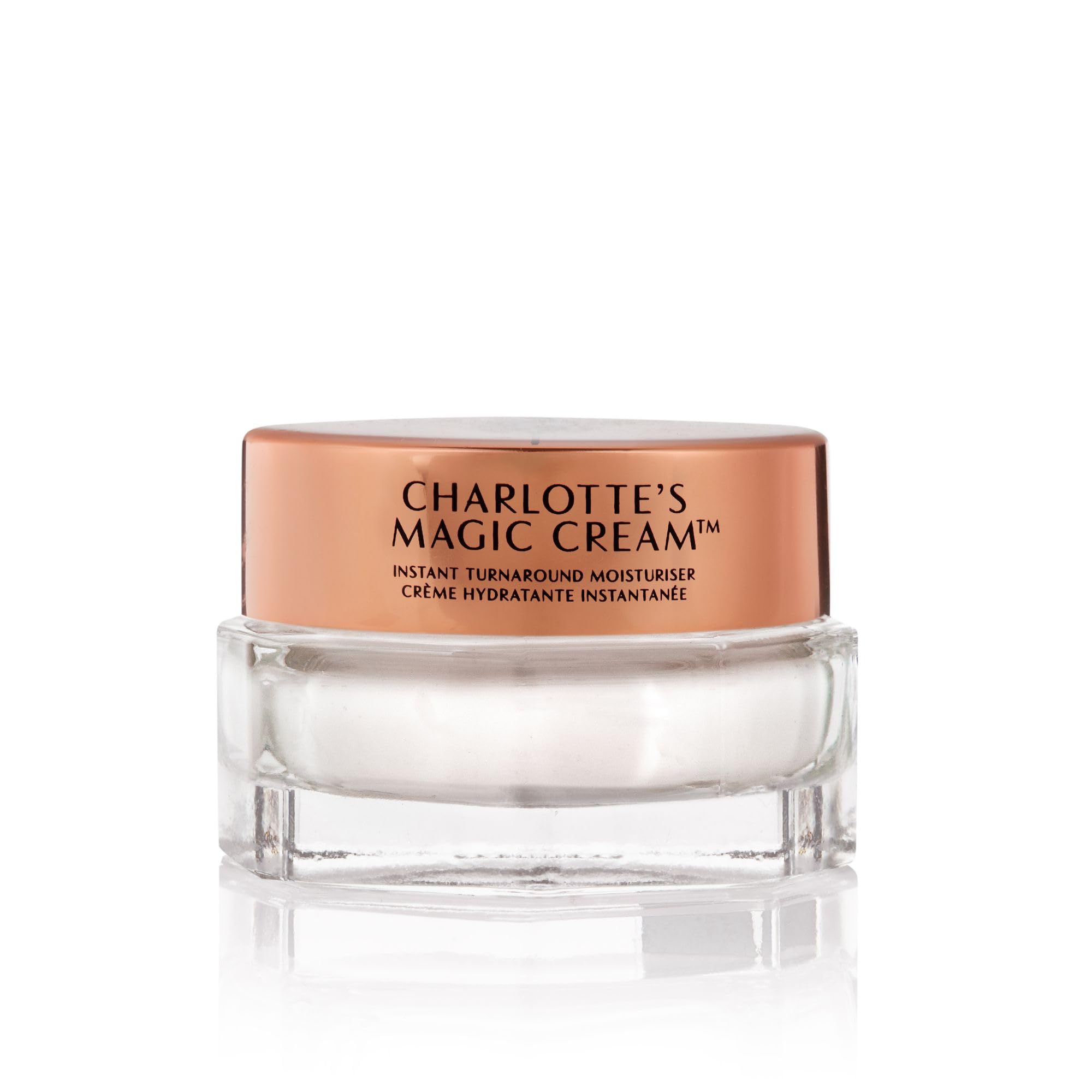 Charlotte Tilbury jar front view showing elegant packaging and instant moisture benefit