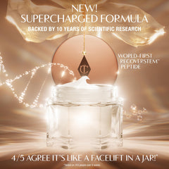 Charlotte Tilbury open jar close-up reveals creamy texture for smoothing skin