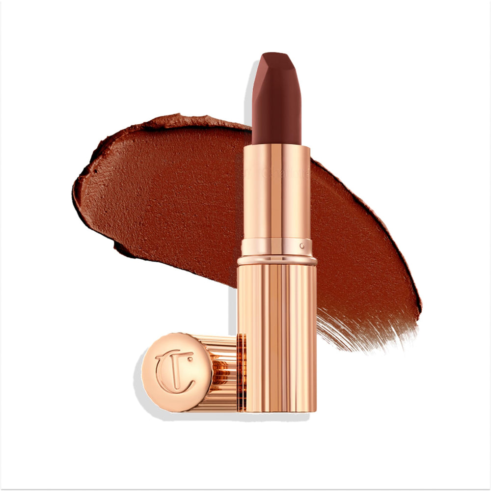 Charlotte Tilbury lipstick front packaging showing elegant branding and color