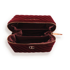 Charlotte Tilbury medium organiser interior view with three compartments and zip pocket for neat storage