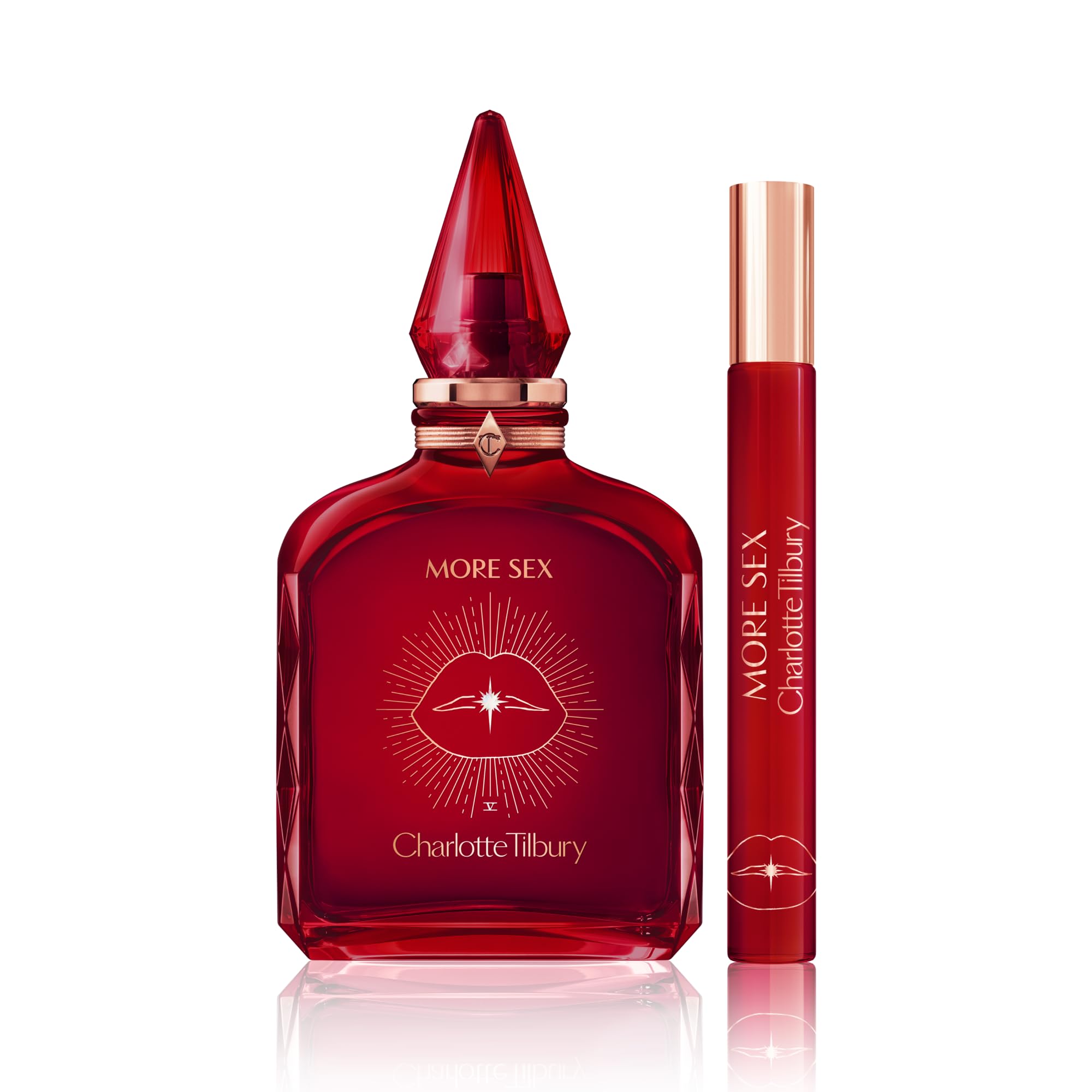 Charlotte Tilbury bottle on dressing table evoking evening-ready confidence