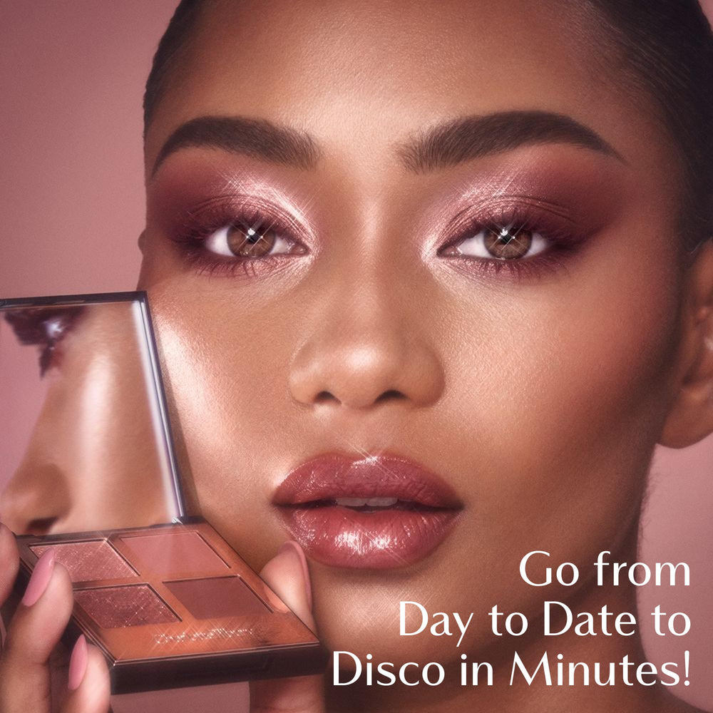 Charlotte Tilbury palette application with brush showing easy, crease-resistant blending