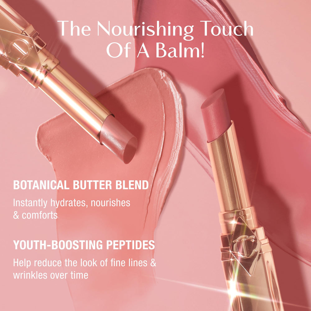 Charlotte Tilbury lip application highlighting natural-looking tint and moisturizing comfort