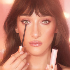 Charlotte Tilbury mascara texture swatch illustrating smooth, jet-black payoff for vivid definition