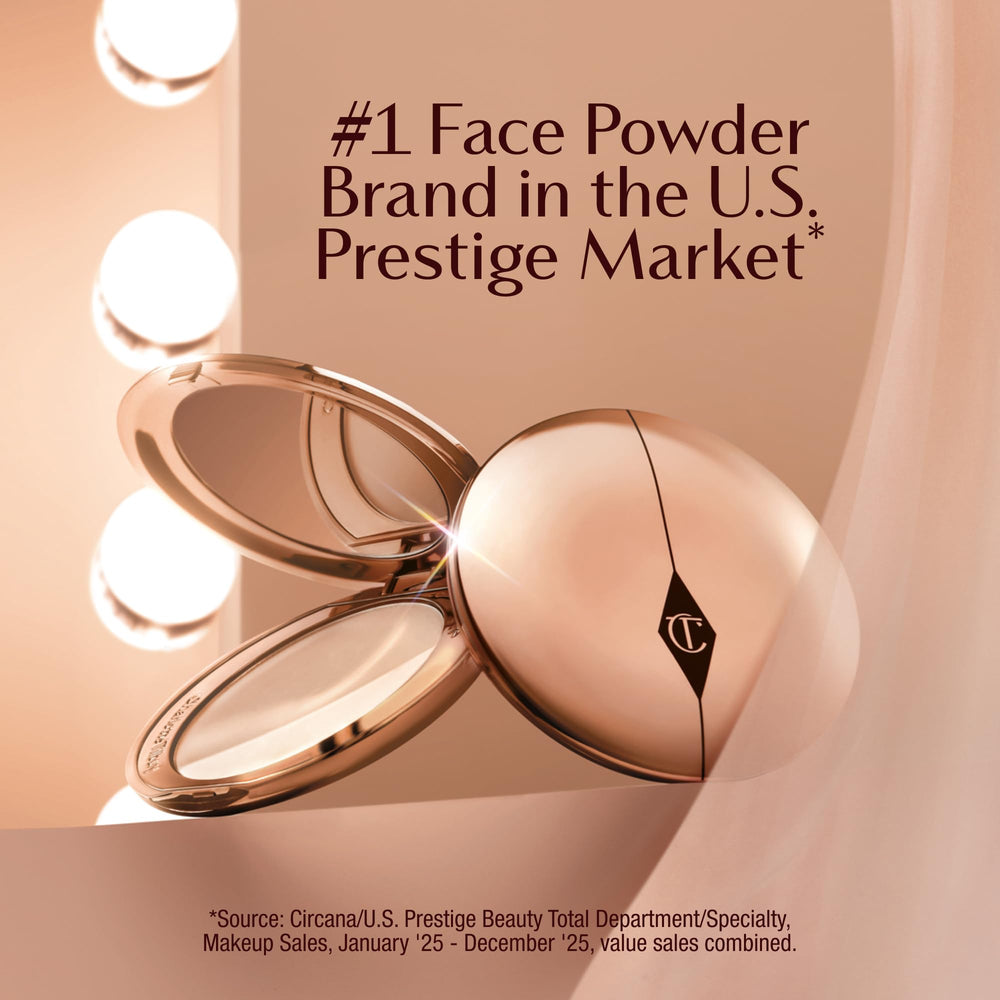 Charlotte Tilbury powder applied with brush demonstrating seamless application benefit