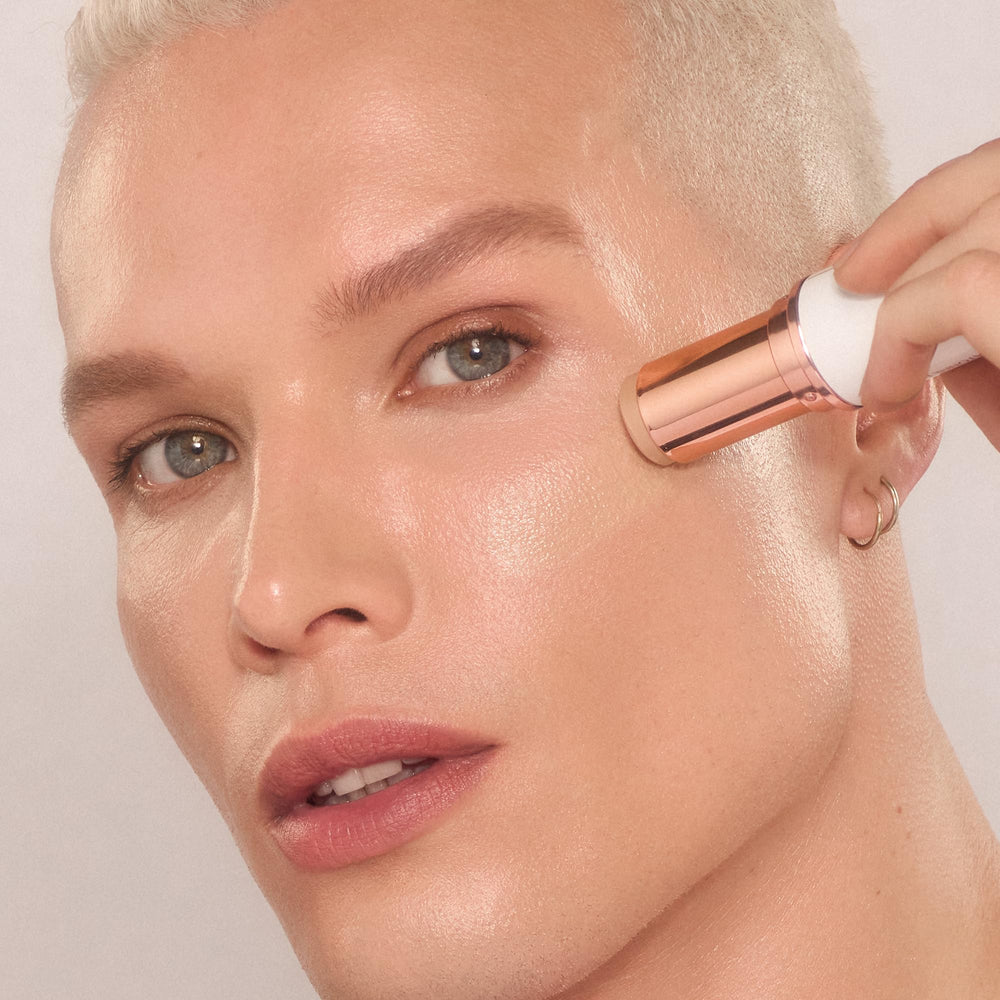 Charlotte Tilbury product flatlay with ingredient visuals highlighting hydrating benefits