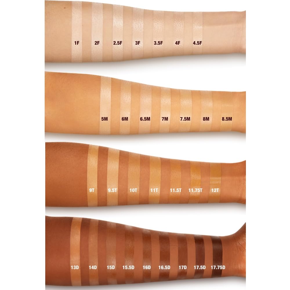 Charlotte Tilbury 30 shade swatches, shows inclusivity and shade matching