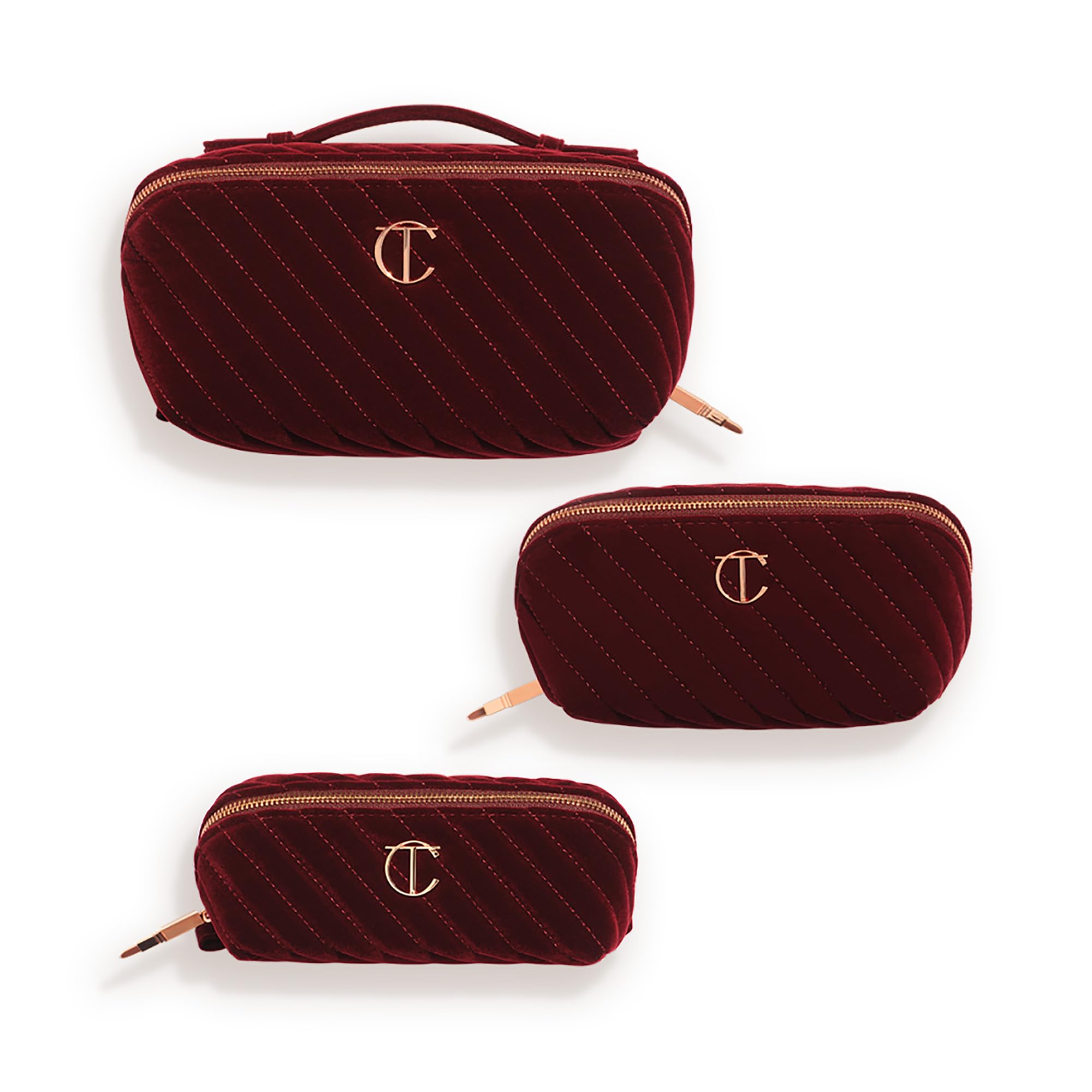 Charlotte Tilbury size comparison with products showing capacity for full-size beauty items