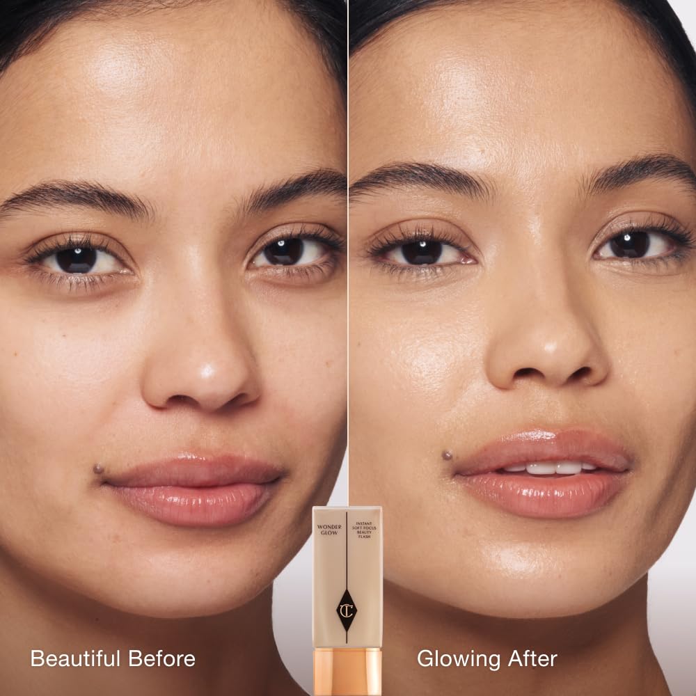 Charlotte Tilbury application using fingers for even radiant base