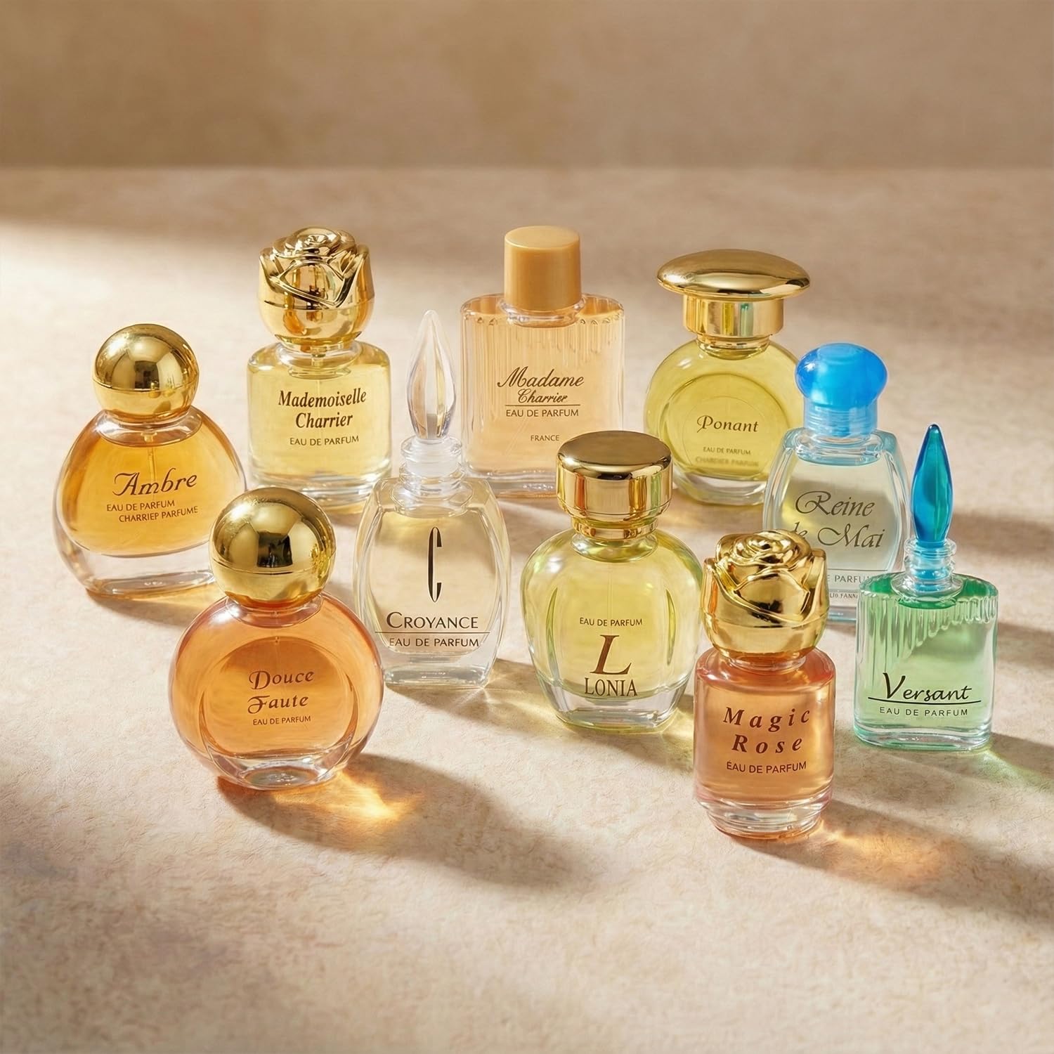 Charrier Parfums Ambre bottle detail revealing warm amber tones and rich depth