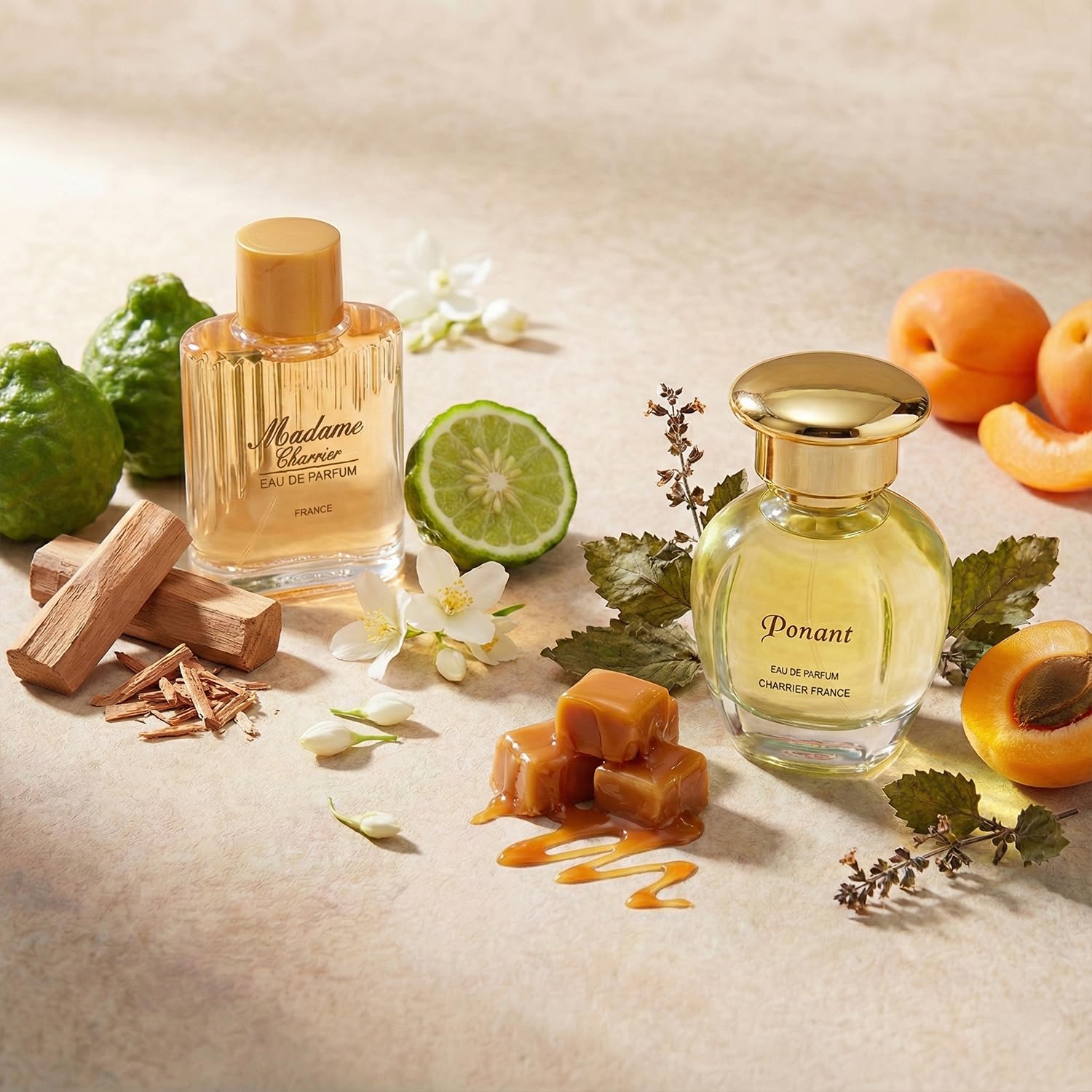 Charrier Parfums inner box showing each bottle securely lined for protection