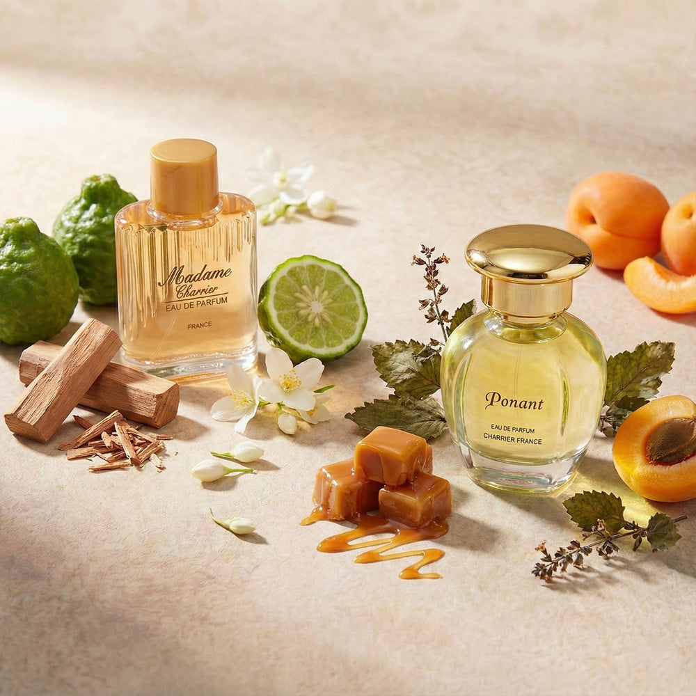 Charrier Parfums inner box showing each bottle securely lined for protection