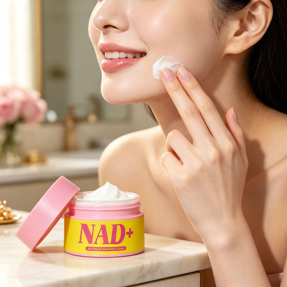 CHATVIVA on bathroom shelf in lifestyle setting conveying daily use and stylish skincare routine