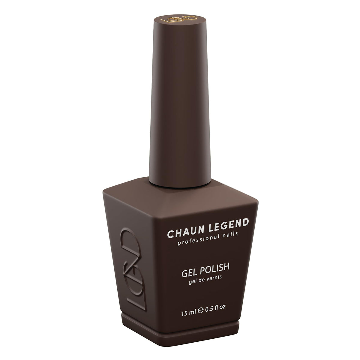 Chaun Legend front packaging showing professional brown polish benefit: salon-quality finish
