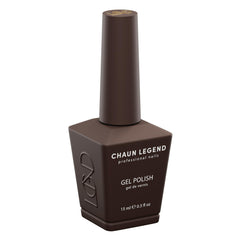Chaun Legend front packaging showing professional brown polish benefit: salon-quality finish