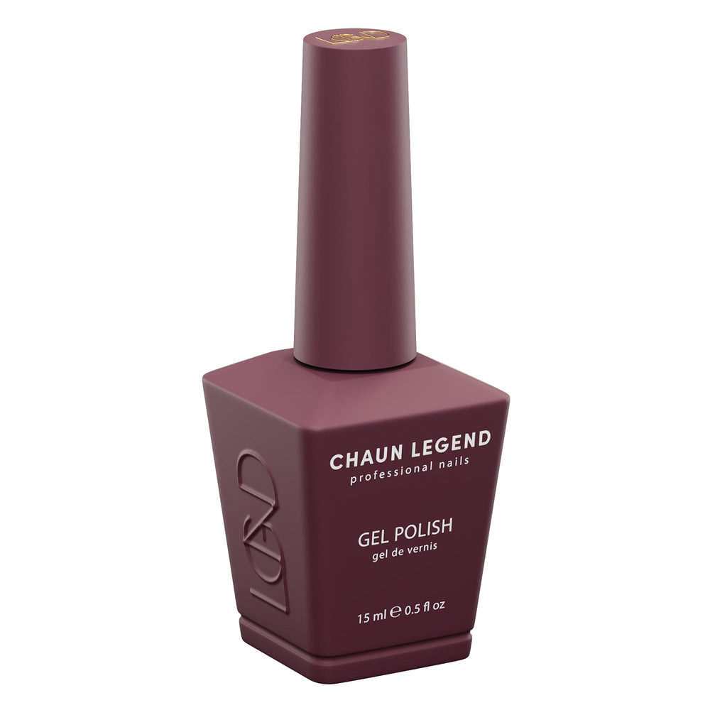 Chaun Legend bottle front view showing Gothic Plum color and premium finish