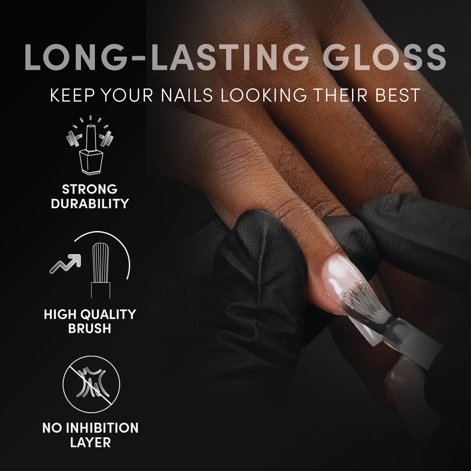 Chaun Legend finished manicure demonstrating intense shine and chip resistance