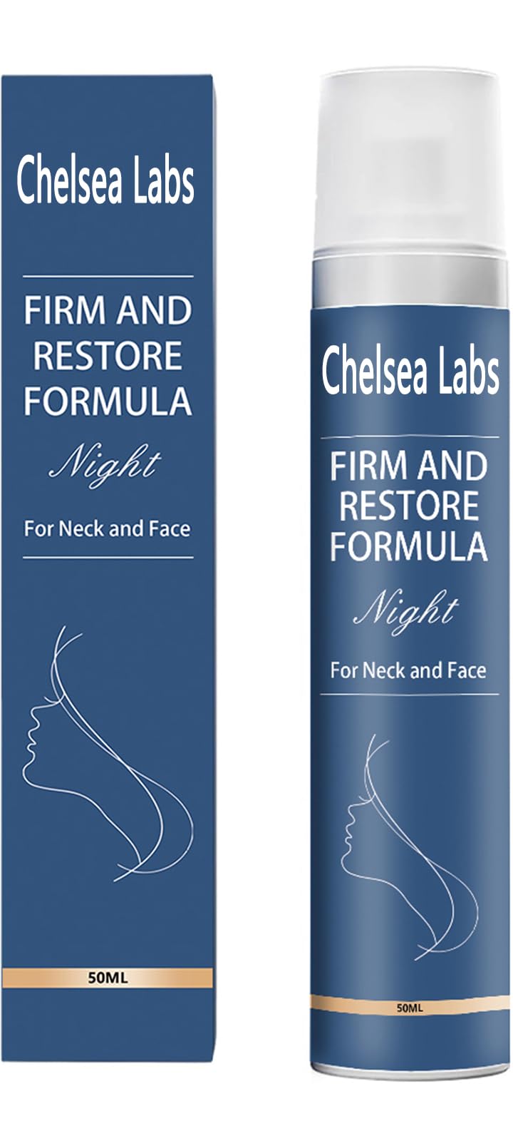 Chelsea Labs night cream jar front view showing product and brand benefits
