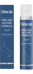 Chelsea Labs night cream jar front view showing product and brand benefits
