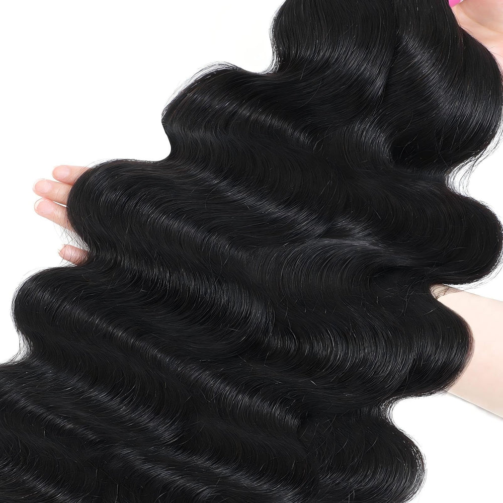 Chikamlty styled model wearing body wave demonstrating blendability and natural look