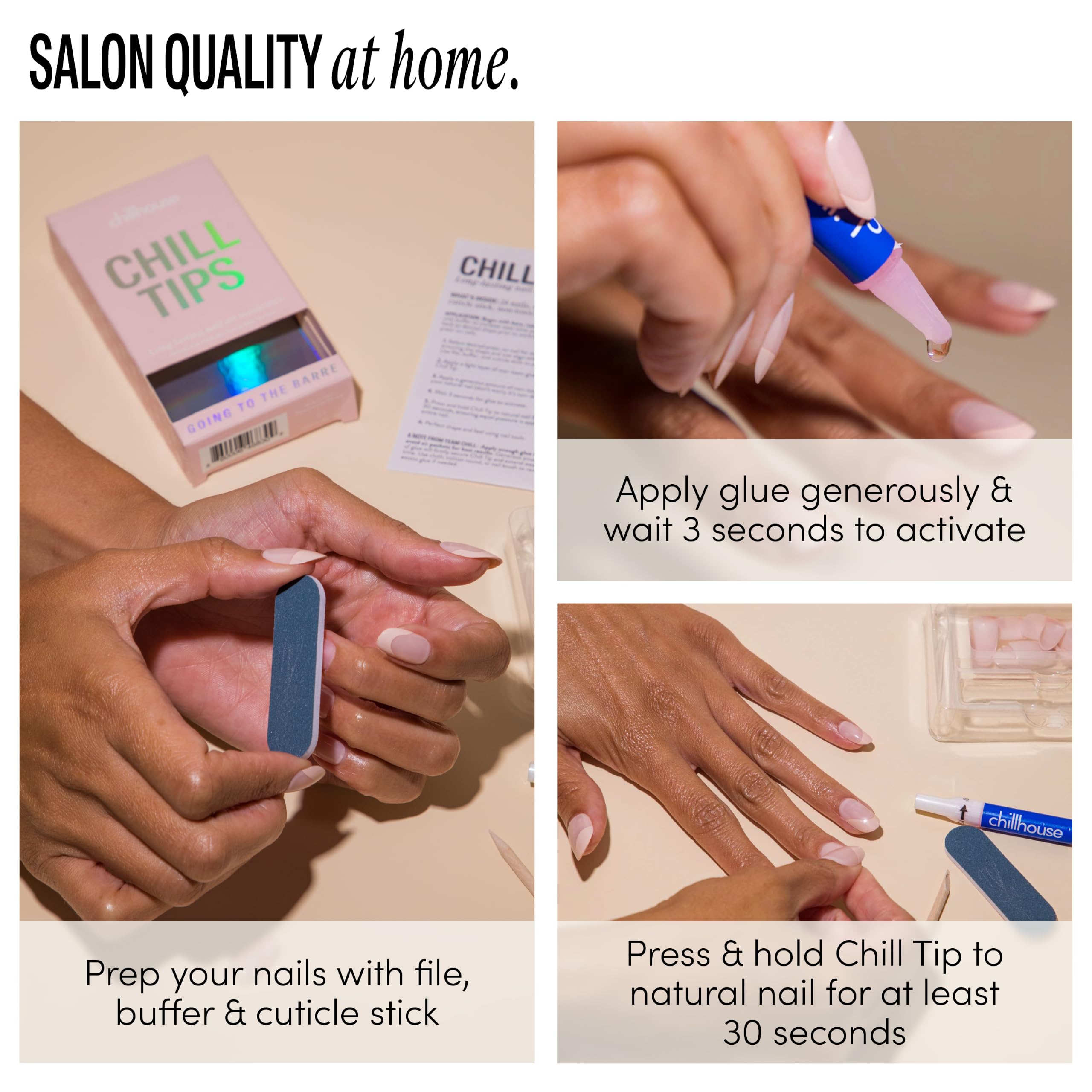 Chillhouse laid-out sizes showing 30 tips for a customizable fit across fingers