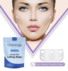 Chinology mask in use on jawline profile demonstrating immediate lift benefit