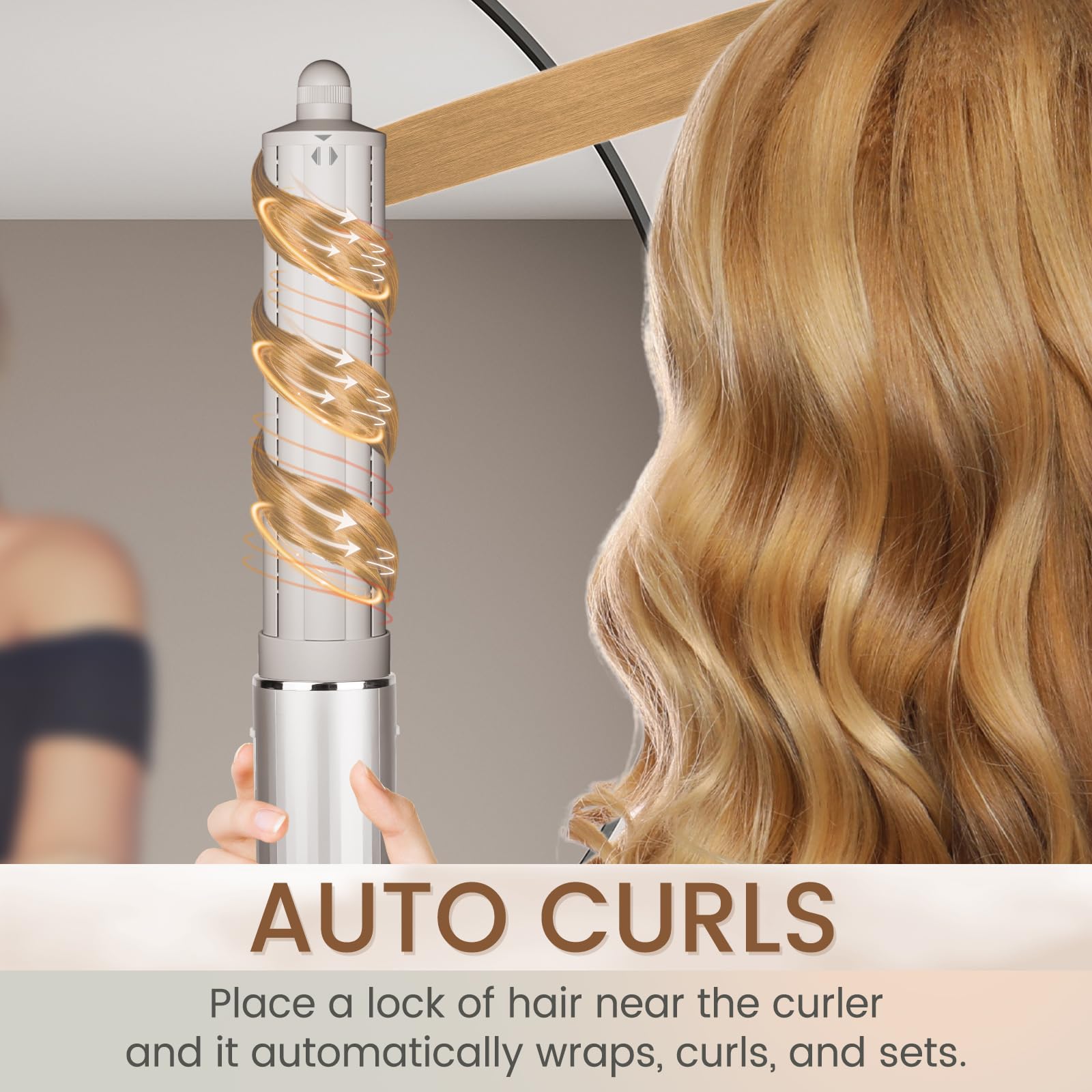 Chivixe barrel in use auto-wrap action delivering faster, hands-free curling benefit
