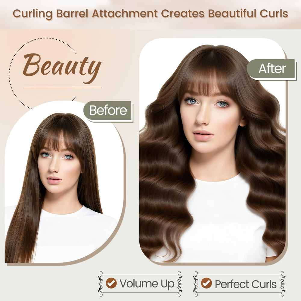 Chivixe barrel next to ruler showing 1.6in size for shoulder-length and longer hair benefit