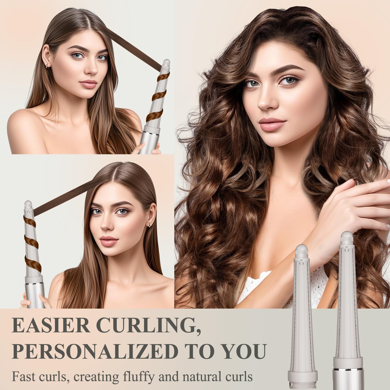 Chivixe barrel next to ruler showing length for long hair styling control